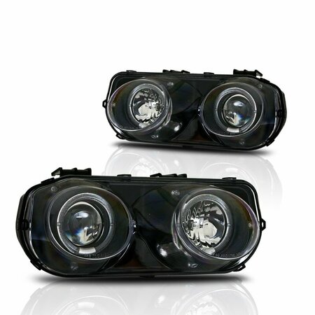 WINJET Halo Projector Head Lights - Black / Clear CHWJ-0216-B